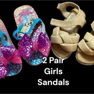 2 PAIR TODDLER GIRLS SIZE 5 SANDALS. VINCE CAMUTO & JOJOS